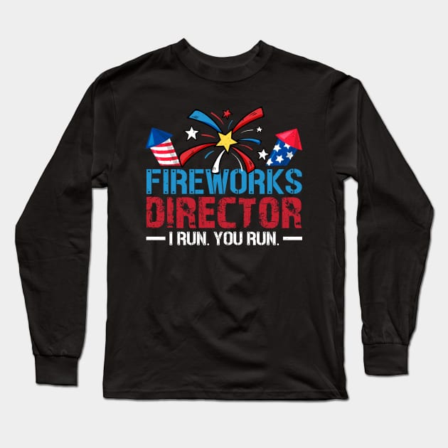 4th of July Fireworks Director Long Sleeve T-Shirt by Etopix